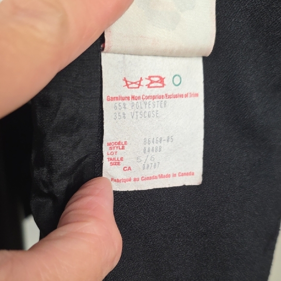 Tribal Black Oversized Vintage Blazer – Made in Canada – Size 5/6 - Picture 7 of 11